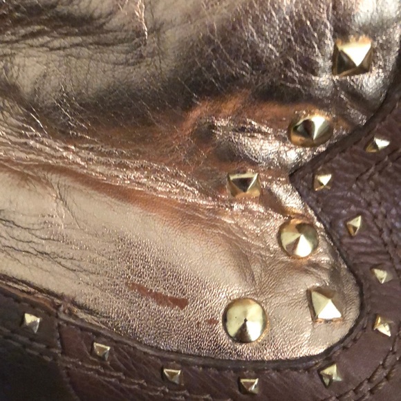 GUC Vince Camuto gold/brown booties - Picture 6 of 6